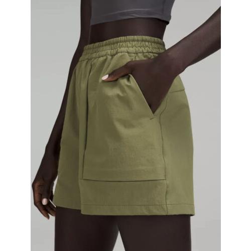 Lululemon Lab Relaxed-fit Super-high-rise Short 3 Bronze Green Size 12