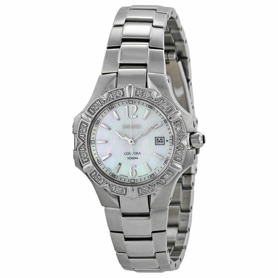 Seiko Women`s SXDC33 Diamond Coutura White Dial Watch