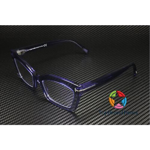 Tom Ford T-logo FT5766 B 078 Trans Liliac Blue Block Lens 54 Women`s Eyeglasses
