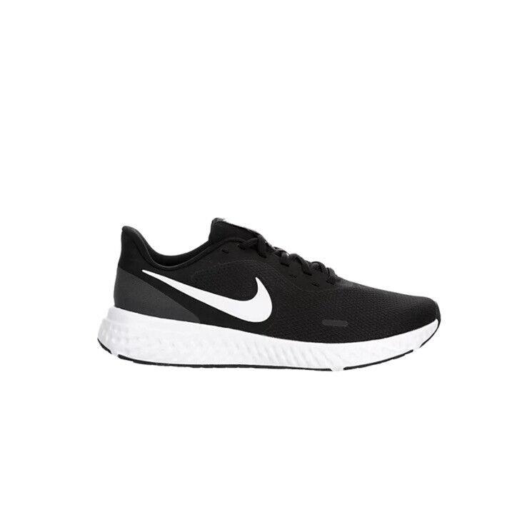 Men Nike Revolution 5 Running Athletic Shoes Sneakers Black White BQ3204-002 - Black & White
