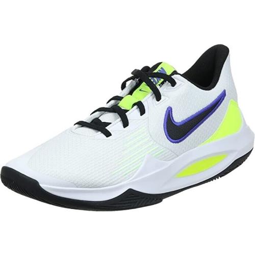 Nike Precision 5 Flyease CW3403-100 White Barely Volt Basketball Shoes Sneakers - White/ Barely Volt/ Volt/ Black, Manufacturer: white/ barely volt/ volt/ black