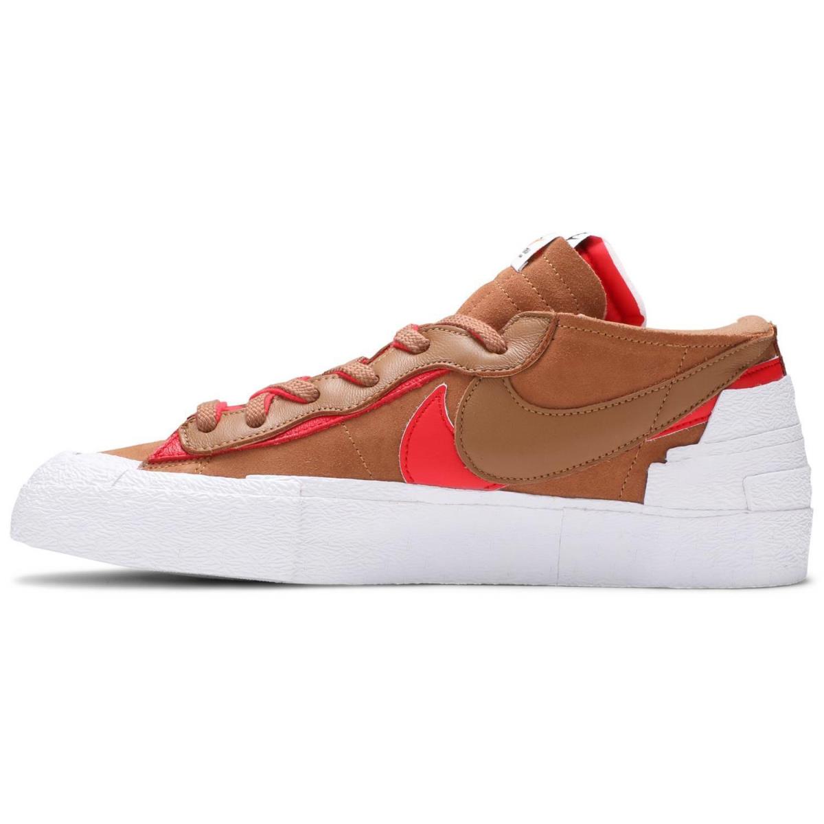 Nike Men`s Blazer Low Sacai Tan Red DD1877 200 Fashion Shoes - Tan