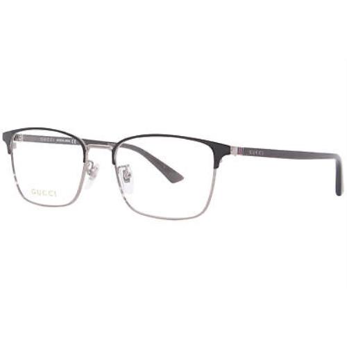 Gucci GG1124OA 003 Eyeglasses Men`s Black/brown Full Rim Rectangle Shape 55mm - Frame: Black