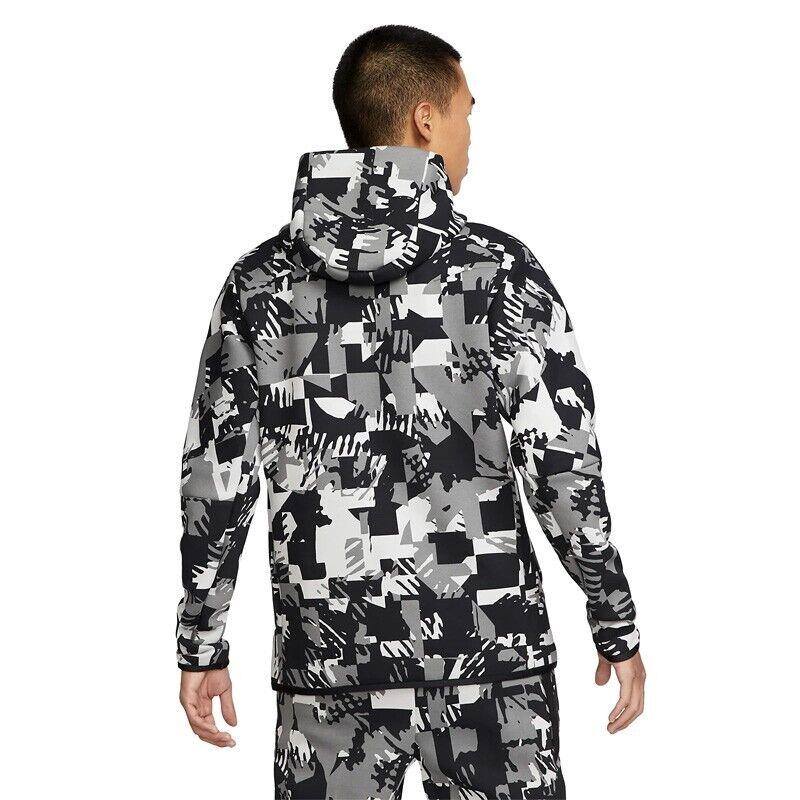 Limited Men`s Nike Tech Fleece Full Zip Hoodie Jacket Digi Snow Camo Black XL