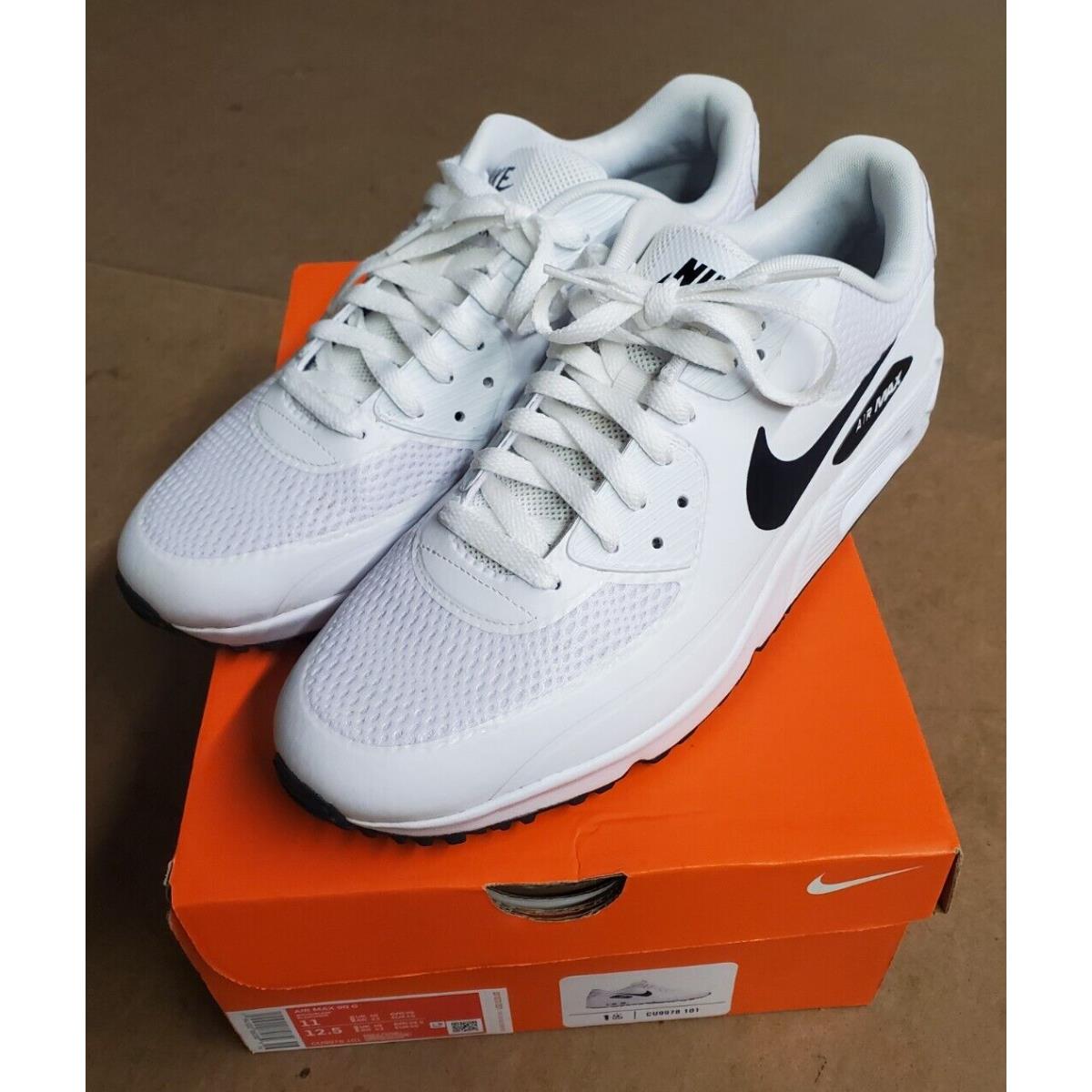 Nike Air Max 90 G White Black CU9978-101 Men`s Size 11 Golf Turf Shoes