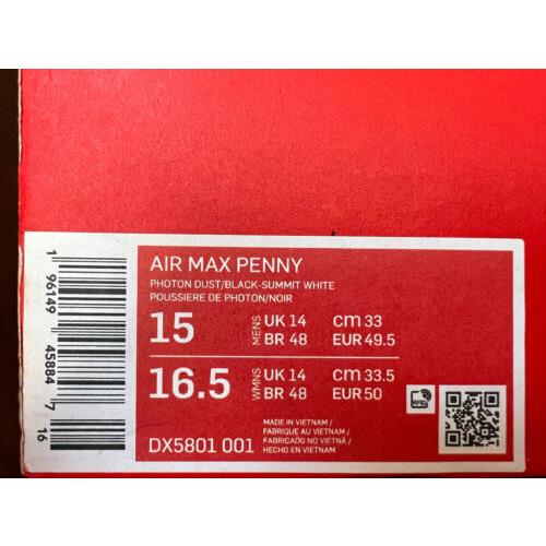 Nike shoes Air Max Penny - Gray 11