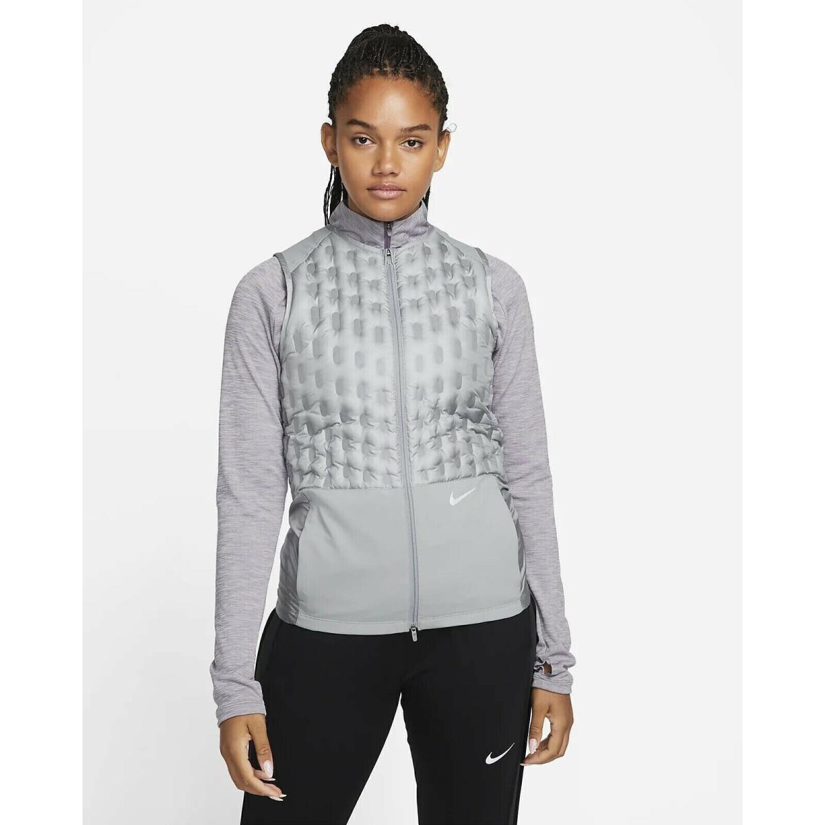 Nike Women`s Therma-fit Adv Downhill Running Vest Gray Size: XL