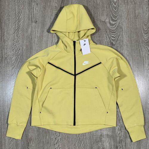 Nike Womens Nsw Tech Pack Full Zip Fleece Hoodie cw4298-304 Yellow Small