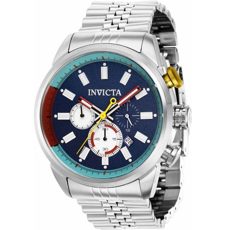 Invicta Aviator 39945 Men`s Round Analog Chronograph Blue Dial Date Watch