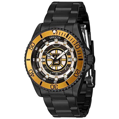 Invicta Women`s 42207 Nhl Quartz 3 Hand Black Yellow White Dial Watch