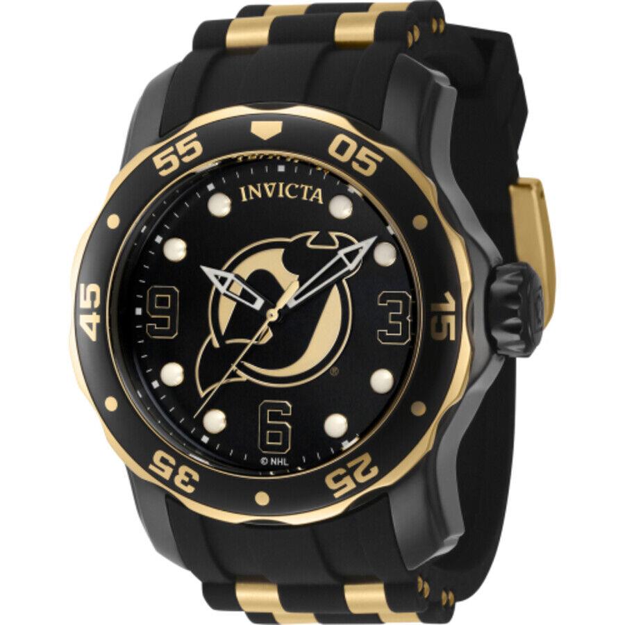 Invicta Nhl Jersey Devils Quartz Black Dial Men`s Watch 42310