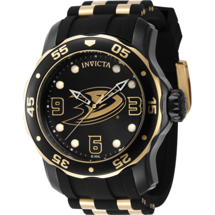 Invicta Nhl Anaheim Ducks Quartz Black Dial Men`s Watch 42316