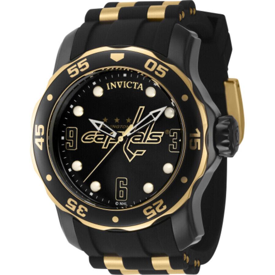 Invicta Nhl Washington Capitals Quartz Black Dial Men`s Watch 42311