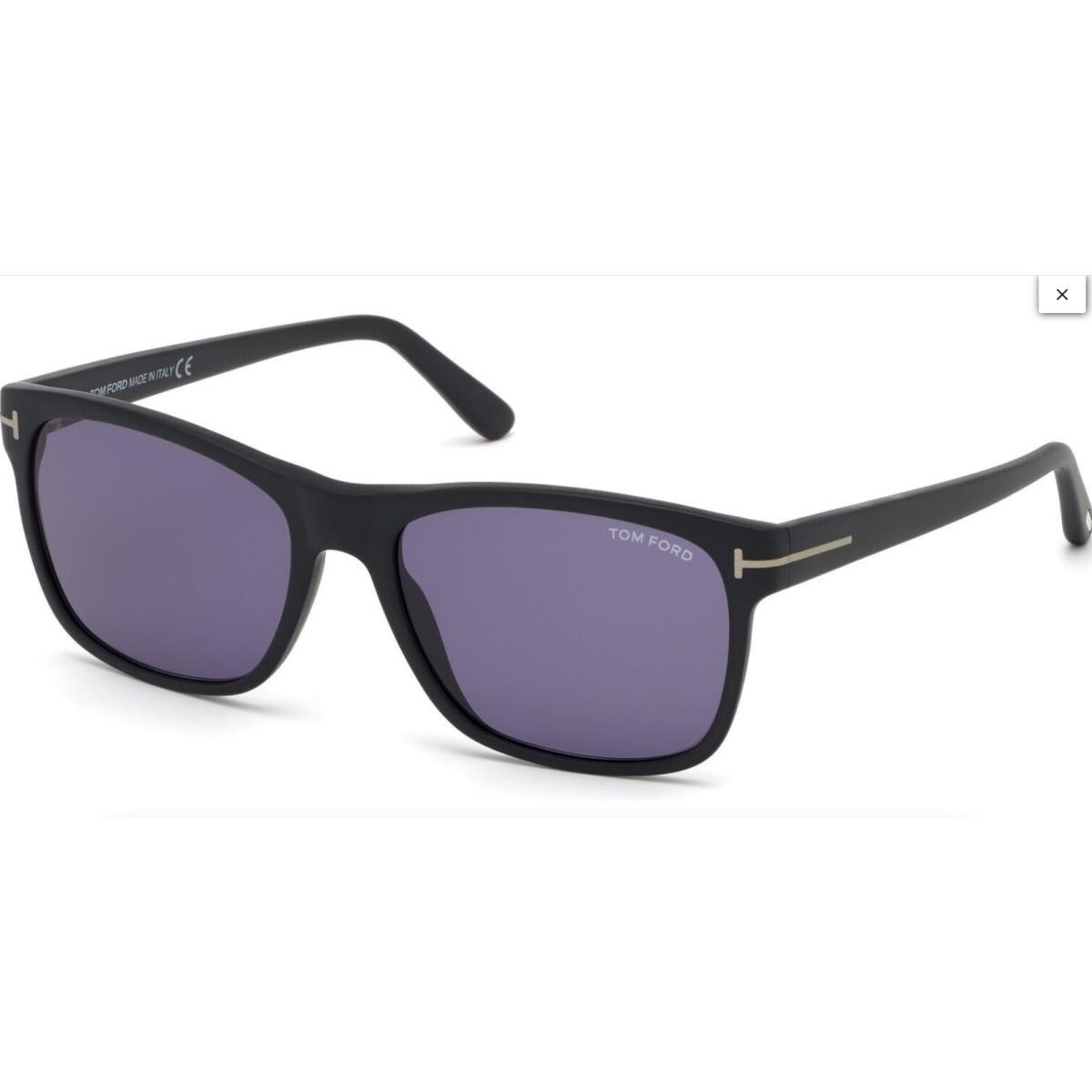 Tom Ford FT0698 02V Giulio Matte Black Blue 59 mm Men`s Sunglasses - Black Frame, Blue Lens