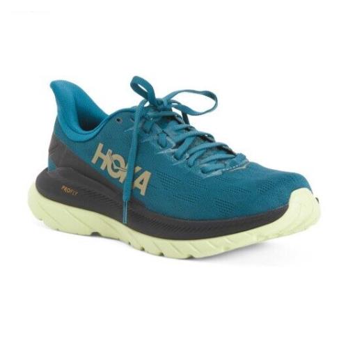 Hoka One One Mach 4 Men`s Size 9 Running Shoes Sneakers Teal Blue Coral
