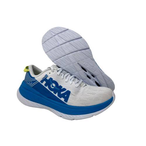 Hoka Men`s Carbon X Running Shoes White/dresden Blue 12.5 Medium US