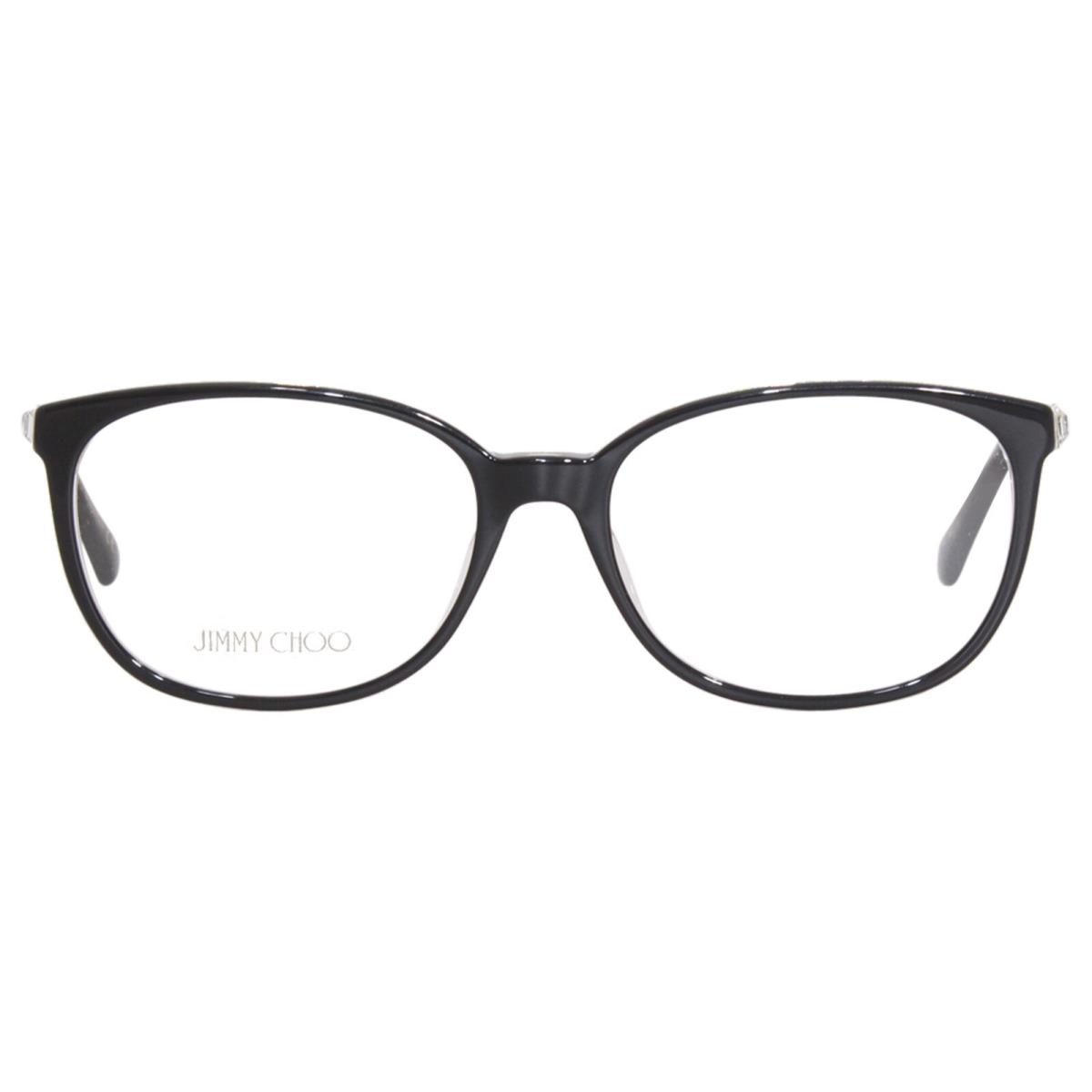 Jimmy Choo JC302 807 Eyeglasses Women`s Black Full Rim Rectangle Shape 55mm