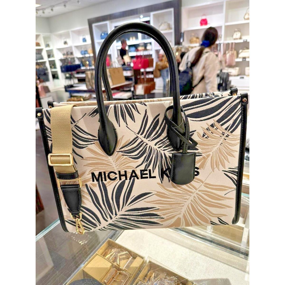 Michael Kors Mirella Women Medium Leather or Pvc Shoulder Tote Bag Handbag Purse BLACK MULTI