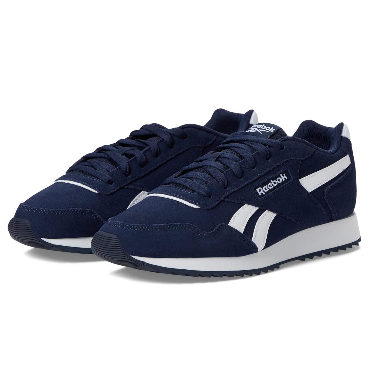 Man`s Sneakers Athletic Shoes Reebok Glide Ripple Vector Navy/White