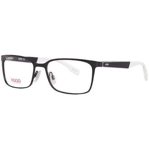 Hugo Boss HG/0265 4NL Eyeglasses Frame Men`s Black Full Rim Rectangle Shape 56mm