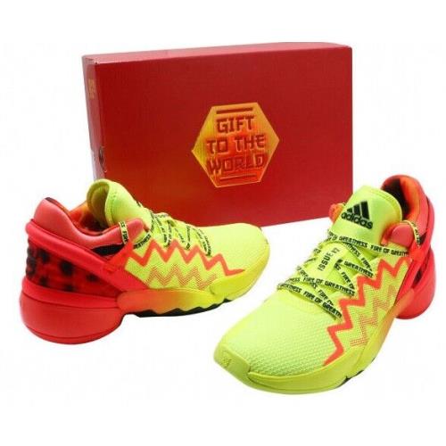 Adidas D.o.n Issue 2 Gca Fire of Greatness Yellow H67570 Men`s Basketball Shoes