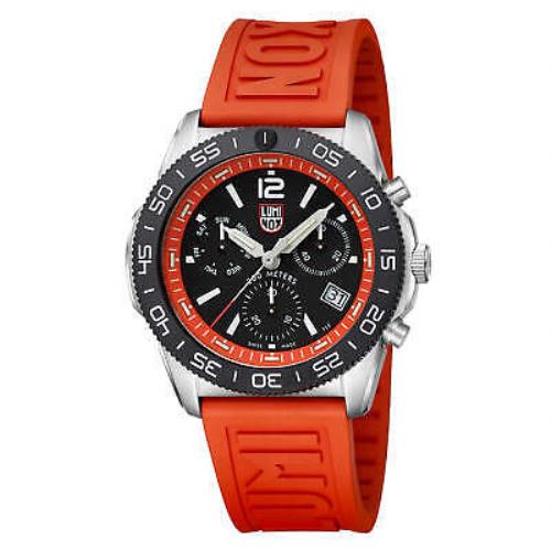 Luminox Men`s Watch Pacific Diver Swiss Quartz Chronograph Orange Strap XS.3149
