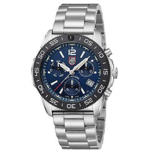 Luminox Men`s Watch Pacific Diver Swiss Quartz Chrono Blue Dial Bracelet XS.3144