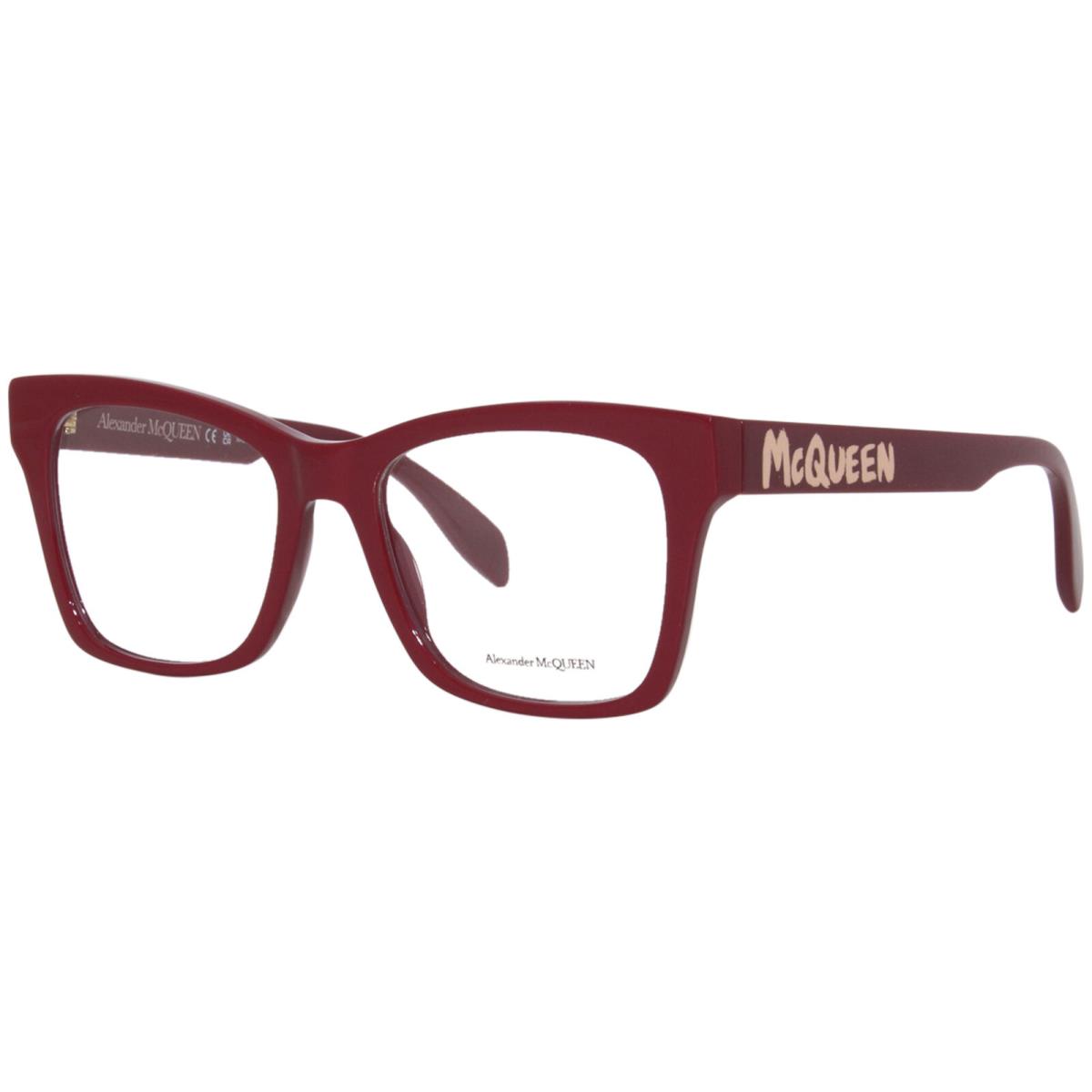 Alexander Mcqueen AM0388O 002 Eyeglasses Women`s Red Full Rim Square Shape 52mm