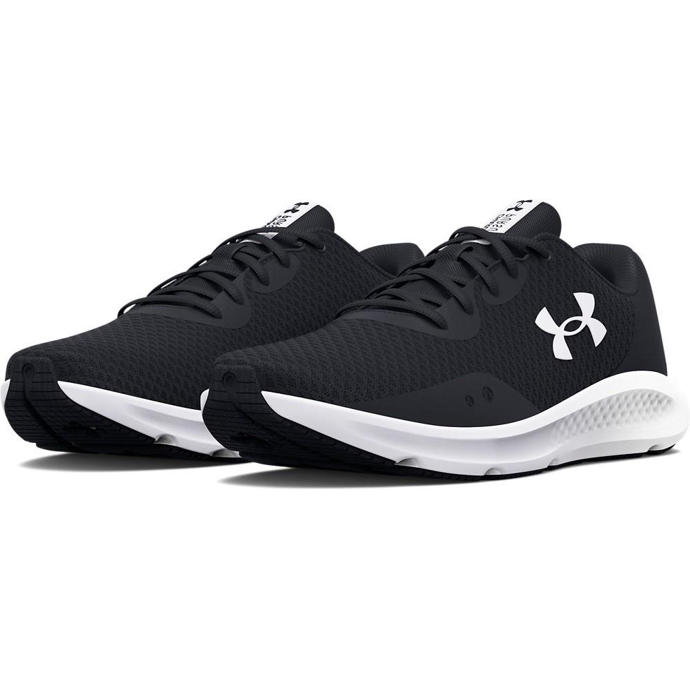 Under Armour 3024889 Womens UA Charged Pursuit 3 Training Running Athletic Shoes Black/White