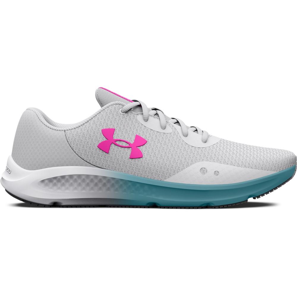 Under Armour 3024889 Womens UA Charged Pursuit 3 Training Running Athletic Shoes Halo Gray/Rebel Pink