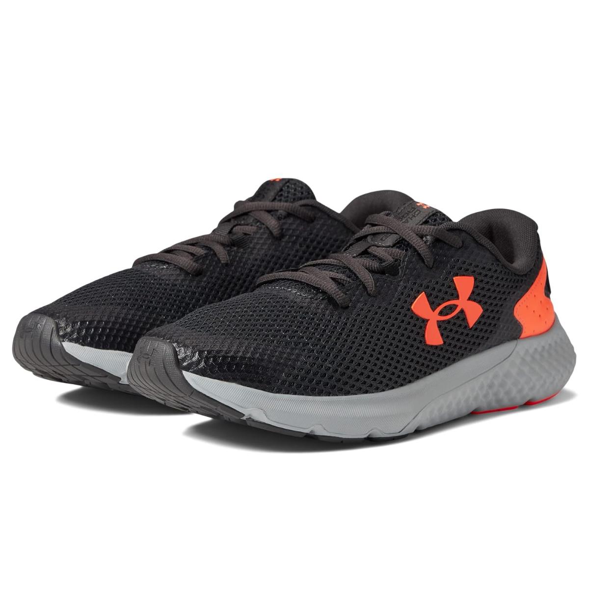 Man`s Sneakers Athletic Shoes Under Armour Charged Rogue 3 Jet Gray/Black/Panic Orange