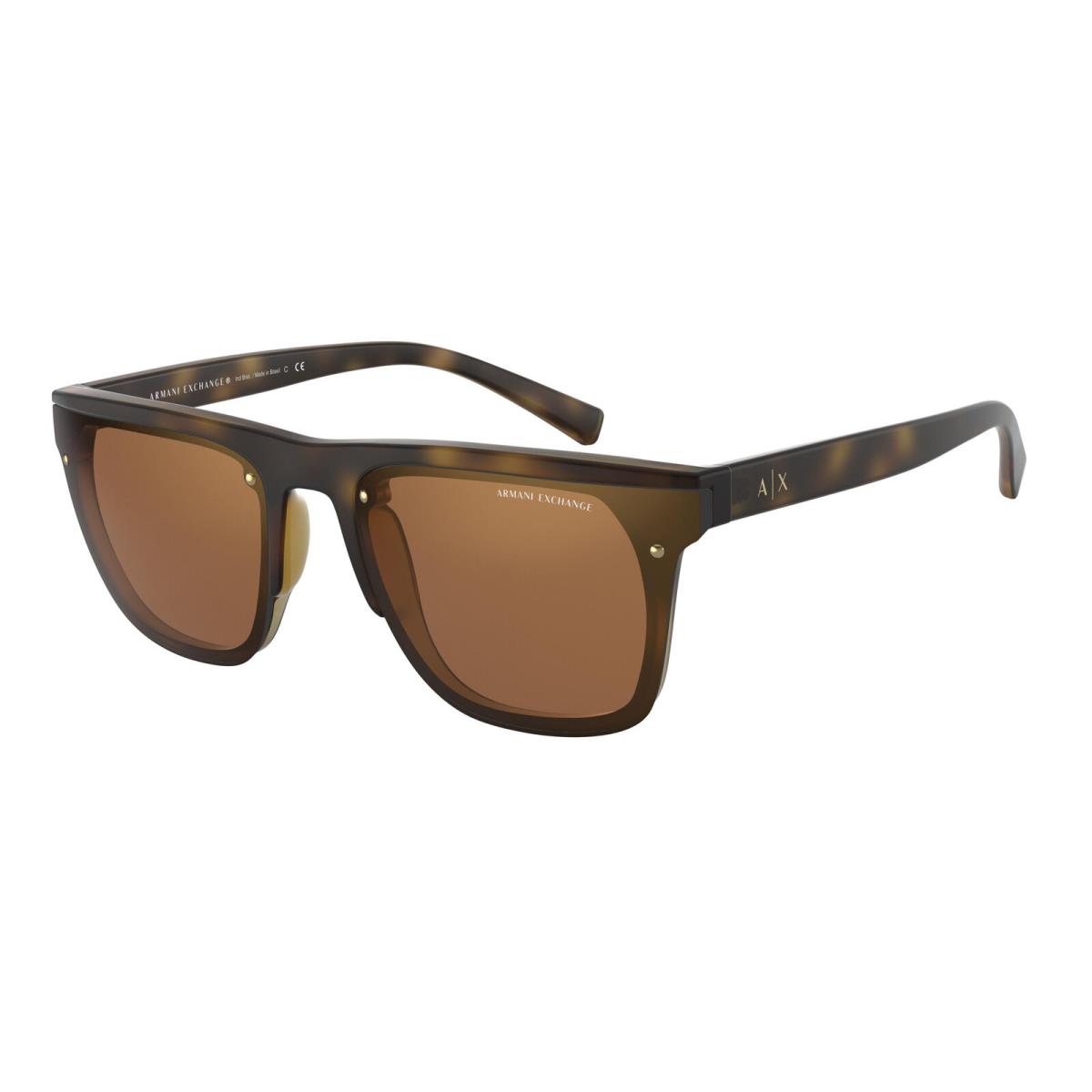 Armani Exchange AX 4098S Matte Havana Mirror Gold 80296H Sunglasses