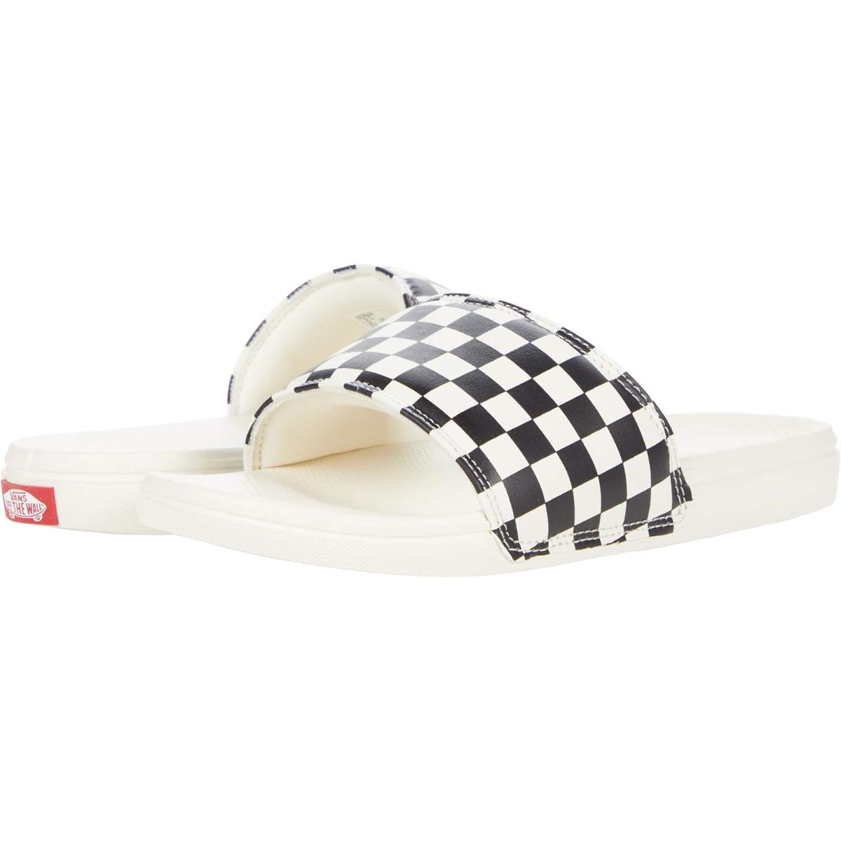 Unisex Sandals Vans La Costa Slide-on (Checkerboard) Black/Marshmallow