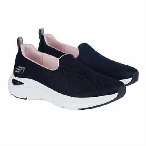 Skechers Womens Shoes Black Slip-on Arch Comfort Insole Mesh Upper