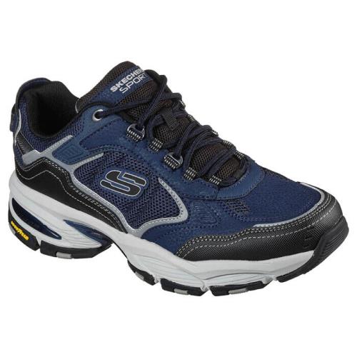 Mens Skechers Vigor 3.0 Trainer Blue Navy Black Leather Shoes Medium/Regular