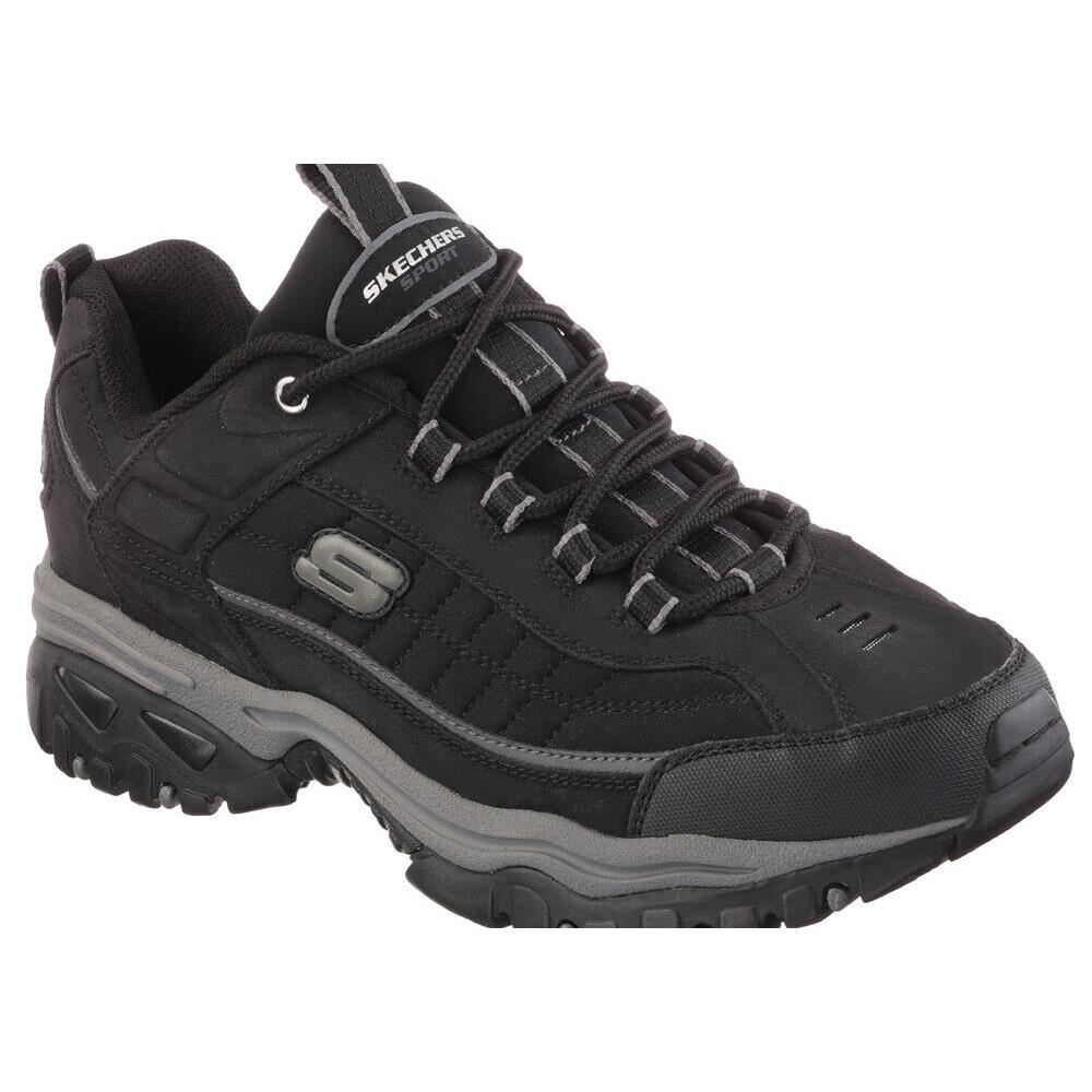 Mens Skechers Energy Downforce Athletic Black Leather Shoes