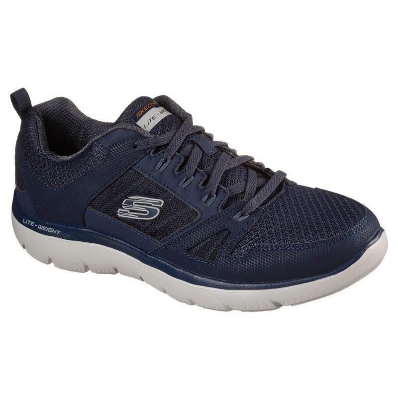 Mens Skechers Summits- World Navy/blue Leather Shoes - Navy