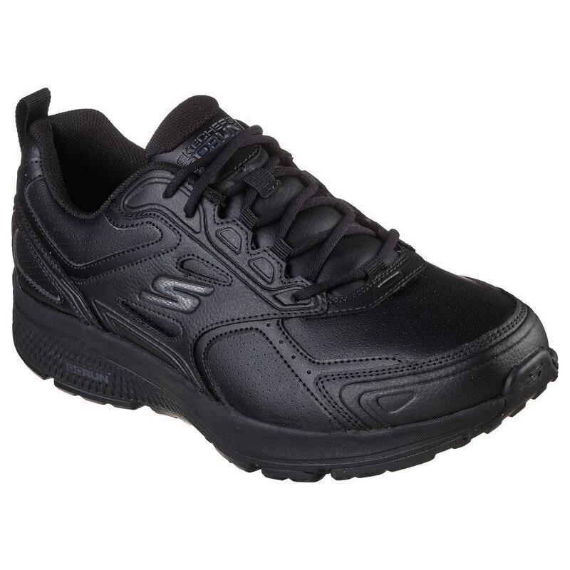 Mens Skechers GO Run Consistent-up Time Black Leather Shoes