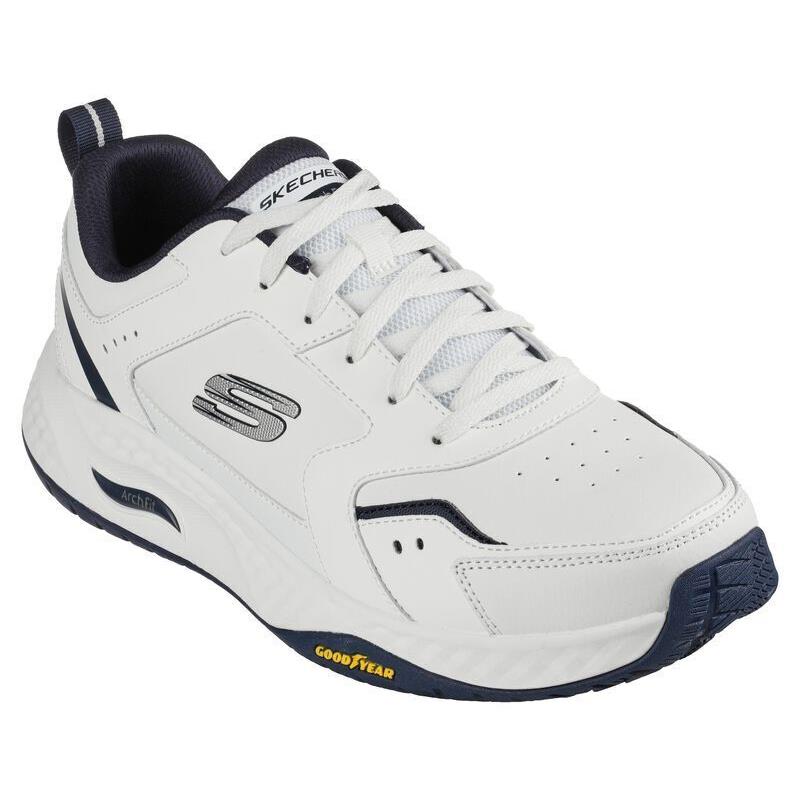 Mens Skechers Arch Fit Multi Sport White/navy Leather Shoes