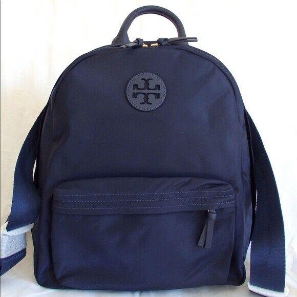 Tory Burch Ella Nylon Backpack Black Navy