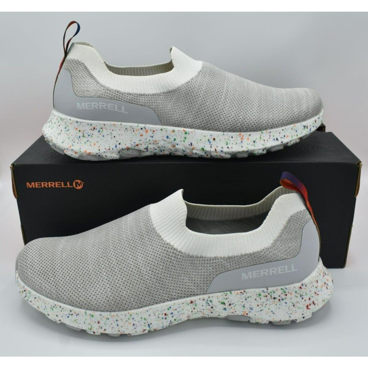 Merrell Mens Size 9.5 Cloud Moc Knit Slip On Confetti Pride Casual Shoes J003697
