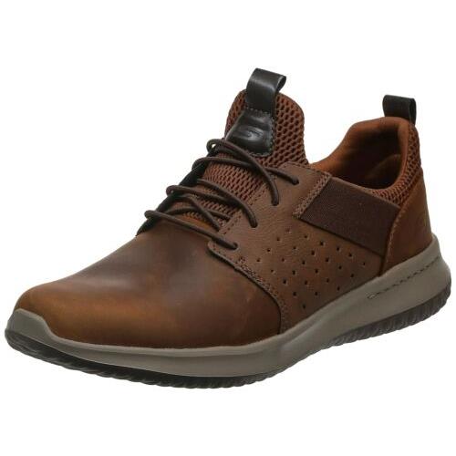 Skechers - Delson- Axton Sneaker Dark Brown Leather 9 US