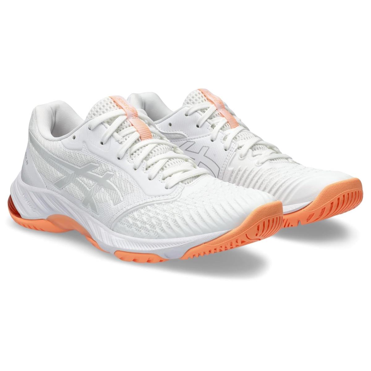 Woman`s Sneakers Athletic Shoes Asics Netburner Ballistic FF 3 White/Glacier Grey