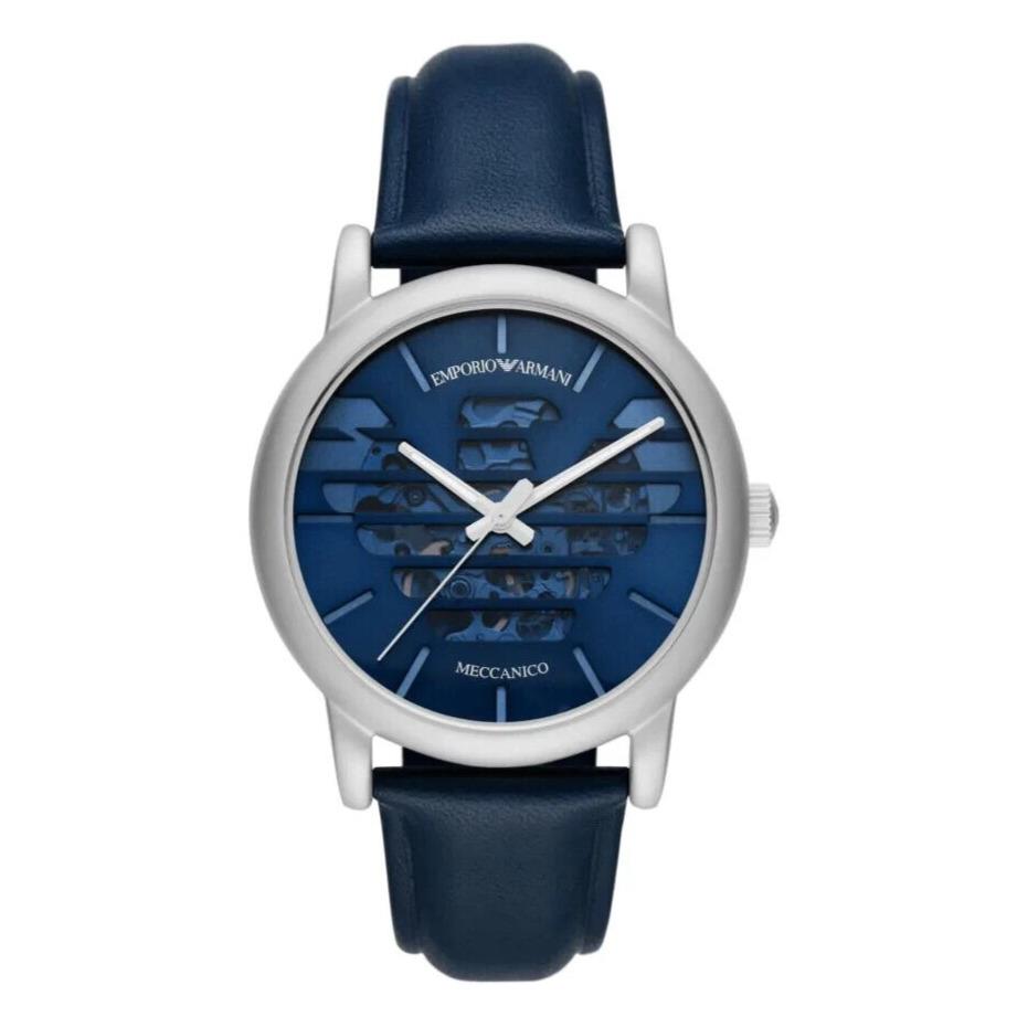 Emporio Armani Automatic Blue Leather Watch AR60030