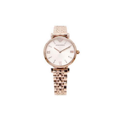 Emporio Armani Womens Gianni T-bar AR11059 Gold Stainless Steel Quartz Watch - Gold Band