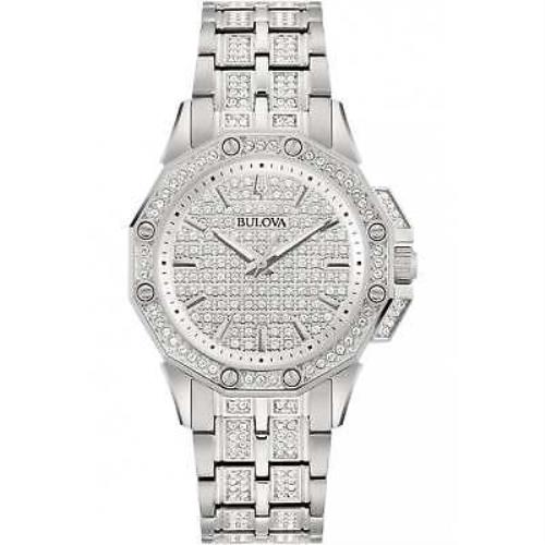 Bulova 96L305 Octava 34MM Women`s Crystal Stainless Steel Watch