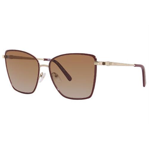 Salvatore Ferragamo SF729S 728 Sunglasses Women`s Gold/burgundy/brown Gradient