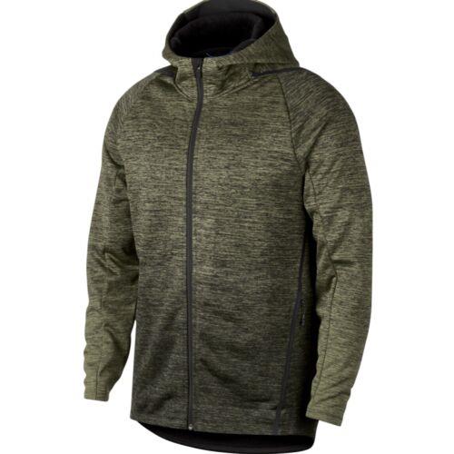 Nike Therma Sphere Premium Full Zip Olive Canvas Black Hoodie Jacket Mens L