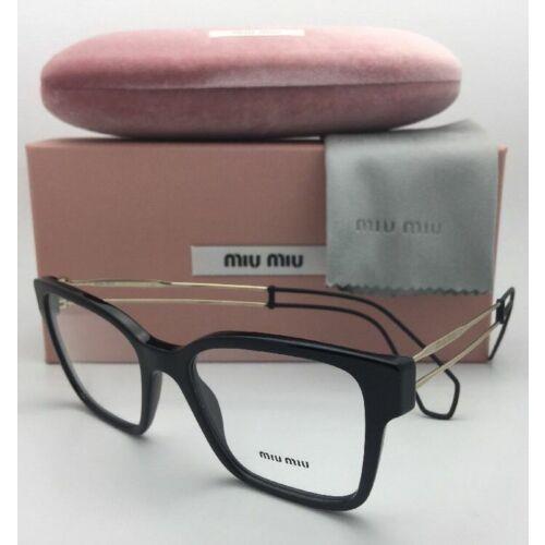 Miu Miu Eyeglasses Vmu 02P 1AB-1O1 51-18 145 Black Frames with Gold Temples