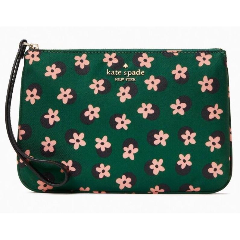 Kate Spade Chelsea Green Floral Nylon Wristlet K8251 Wallet Retail Y